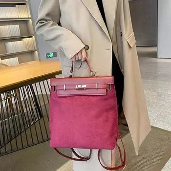 Японская ретро-сумка большой вместимости для женщин, новинка 2023 года, осенне-зимний однотонный студенческий рюкзак для занятий, общественный рюкзак