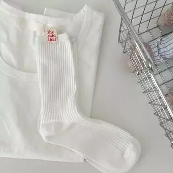 Японская ретро тканевая этикетка Она сказала, что женские носки весна лето хлопковые махровые носки модные корейский стиль носки для девочек