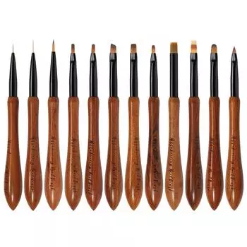 Японская ручка для маникюра Тыквенная ручка Стержень из орехового сандалового дерева Рисование по линиям Цветок Рисование по линиям с крючками Постепенное изменение Пятно