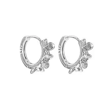 Японская серьга-клипса в виде цветка, инкрустированная бриллиантами, простая корейская версия с милым темпераментом, серьги-лепестки в холодном стиле, женские серьги в стиле мори copper