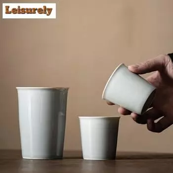 Японская серая чашка для колы Ice Grey, большая ручная чашка, высокотемпературная керамическая чашка для воды, большая емкость, чашка для чая, кружка Master Mug, посуда для напитков