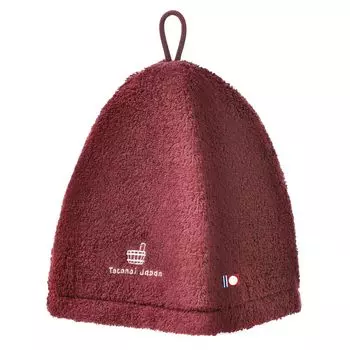 Японская шапка для сауны Totonoi, шапка для сауны, шапка для сауны, полотенце, шапка для сауны, моющаяся, сделано в Японии, ткань унисекс, водопоглощающая ткань (Бордо)