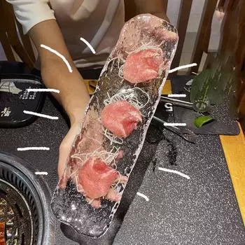 Японская стеклянная длинная тарелка Креативные прозрачные прямоугольные тарелки Нерегулярная текстура Стеклянная тарелка для суши Специальная посуда