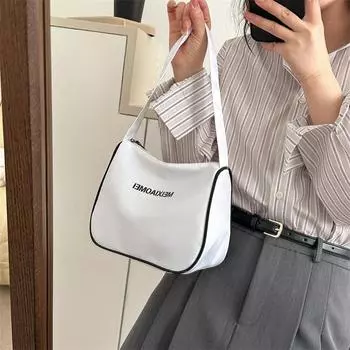 Японская сумка Harajuku женская 2024 новая модная нишевая сумка подмышкой пригородная универсальная сумка через плечо белый