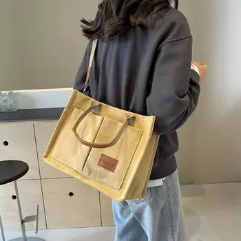 Японская сумка-тоут для женщин, сумка для ланча, большая вместительная сумка через плечо, школьная сумка для игрушек, для учебы