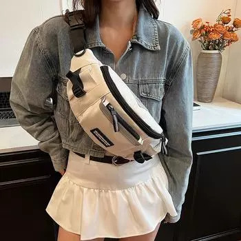 Японская светоотражающая сумка на грудь в стиле Харадзюку для женщин и мужчин, поясная сумка, студенческие сумки через плечо, кошельки и дамские сумочки белый