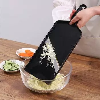 Японская свиная отбивная с рисом и теркой из фиолетовой капусты для салата и картофеля. V-shaped blade medium size