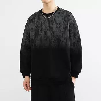 Японская толстовка с капюшоном для мужчин, мужские топы, графическая одежда, мужской свободный свитер с круглым вырезом 2025 года, весенняя уличная толстовка для мальчиков XL серый