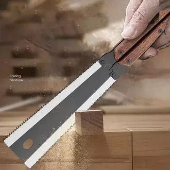 Японская тяговая пила Ручная пила с двойными кромками Универсальный деревообрабатывающий инструмент для проектов DIY Легко носить с собой и хранить