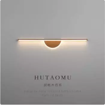 Японская традиционная настенная лампа с зерном, скандинавский комод, зеркало, светильник, прикроватный светильник, украшение для гостиной, настенный светильник из орехового дерева, светодиодная люстра Warm White (2700-3500K)