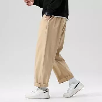 Японская уличная одежда, мужские брюки Харадзюку, мужские широкие брюки в стиле хип-хоп, свободные спортивные повседневные спортивные штаны с эластичной резинкой на талии M хаки