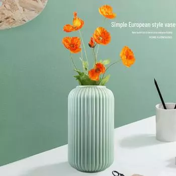 Японская ваза-фонарь в стиле «Селадон»: Большая изысканная керамическая цветочная композиция Lantern powder green