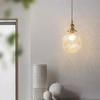 Японская винтажная круглая люстра в виде шара, скандинавская прикроватная лампа, творческая личность, стеклянная лампа для домашнего использования, столовая, настольная лампа чёрный