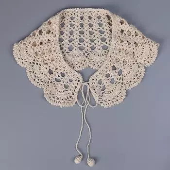 Японская женская шаль с поддельным воротником, связанная вручную, тонкая линия хаки