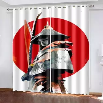 Японская живопись тушью Самура занавеска для столовой двери декор шторы драпировка кухня вход подвесная гостиная спальня 100W160H(CM)40x63in&Hook