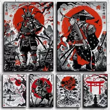 Японская живопись тушью, Тории, Журавль, Самурай Гейша, Карп Кои, Художественные принты на холсте, Настенное искусство, Фреска для домашнего декора 21x30cm No Framed