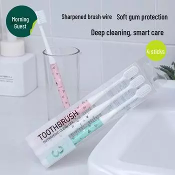 Японская зубная щетка с маленькой головкой для взрослых с мягкой щетиной - мультяшный дизайн для мужчин и женщин