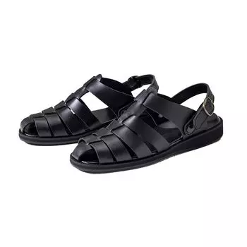 Японские 2WAY кожаные сандалии Gurkha S черные [Snobist] чёрный