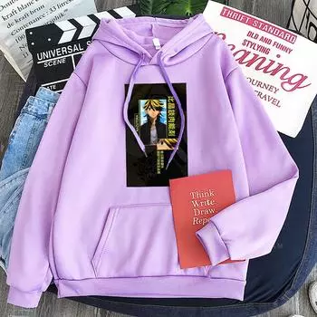 Японские аниме Tokyo Revengers Косплей Толстовки Мужские Большие Длинные Рукава Манга Kazutora Hanemiya Графика Harajuku Толстовки XS чёрный