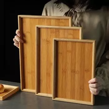 Японские бамбуковые тарелки, бамбуковые чайные тарелки, деревянная посуда для кухни, подставки для торта, десертные тарелки, принадлежности для ресторанов