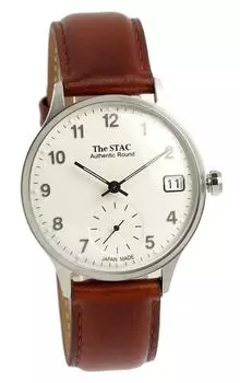 Японские часы STAC Authentic Round Classic x Silver [The Stack] Мужские Женские (Арабский коричневый)