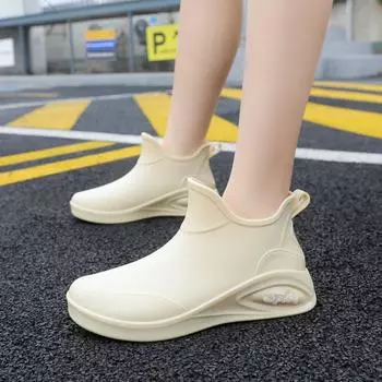 Японские дождевики, женская мода, короткая обувь для отдыха на природе, женская обувь для кухни, работы, нескользящая резиновая обувь, низкие водонепроницаемые дождевые сапоги 36