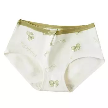 Японские дышащие треугольные брюки из свежего хлопка, нижнее белье для девочек с милым принтом и бесследным узором M