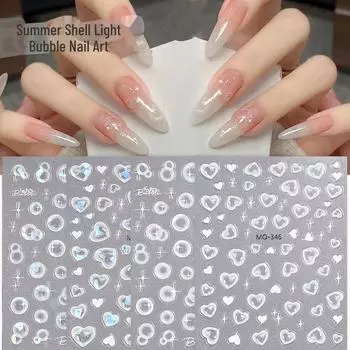 Японские фантазийные летние пузырьковые наклейки для ногтей: Симпатичные рельефные наклейки для ногтей