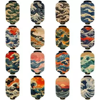 Японские фонарики Украшения в японском стиле Кулинария Фонарики изакая Бумажные фонарики ручной работы для дома и улицы 15x25cm