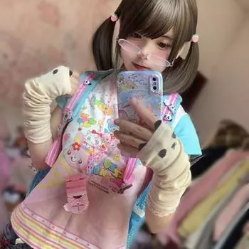 Японские футболки Y2k Топы Милые футболки Женская одежда Мультяшный принт Милые футболки 2025 Ropa Mujer Мода Повседневная Летняя футболка S