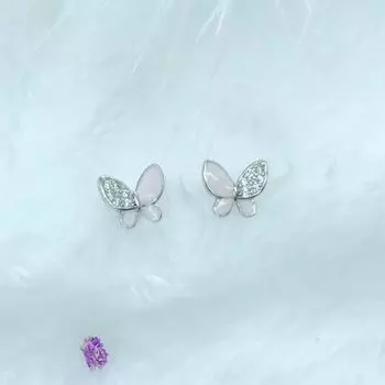Японские и корейские новые бабочки двухцветные темпераментные универсальные свежие серьги простые маленькие серьги-кнопки серьги