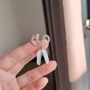 Японские и корейские персонализированные стразы ножницы брошь креативная простая булавка из сплава модная булавка для воротника мужского костюма ювелирные изделия