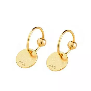 Японские и корейские простые круглые серьги темперамент матовые серьги с пряжкой модные серьги в гонконгском стиле