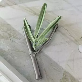 Японские и корейские украшения из бамбука изумрудно-зеленая пряжка для платка антикварная женская булавка шелковая пряжка для шарфа, брошь