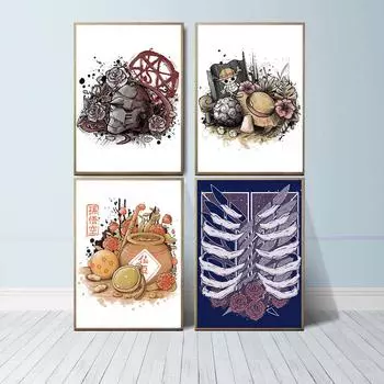 Японские классические аниме-плакаты и принты «Воспоминания о пирате», холст, картина, детские настенные картины для гостиной, домашний декор 21cm30cm No Frame