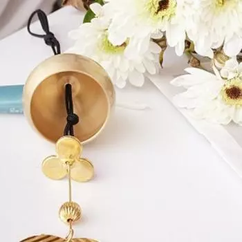 Японские колокольчики ветра Медные колокольчики ветра Украшения для сада и двора Музыка ветра на открытом воздухе Украшения для балкона Пейзаж Звук колокольчика золотистый