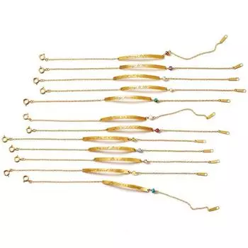 Японские легкие роскошные украшения для женщин, простой браслет «сделай сам» с надписью в стиле ретро, серебро S925, универсальные украшения для рук с покрытием из 14-каратного золота 20CM зелёный