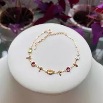 Японские легкие украшения, натуральный кристалл, топадо, универсальный перо, S925, серебряный браслет для женщин 22CM