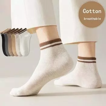 Японские майларовые полосатые короткие носки мужские короткие носки летние тонкие мужские носки до щиколотки студенческие носки One size