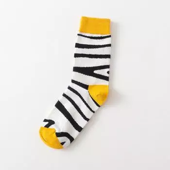 Японские Милые радужные Забавные Носки Полоска зебра ромб Носки Женские Животные Харадзюку Мейас Кальцетинес Мухер Дивертидос Носки