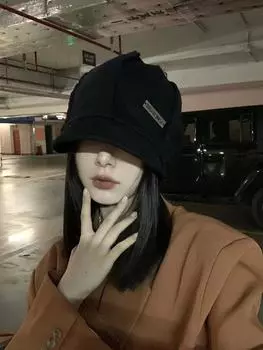 Японские многослойные шапки, дети показывают свои лица, маленькие простые шапки-ободки, защитные наушники, теплые шапки для ушей, большая окружность головы One size чёрный