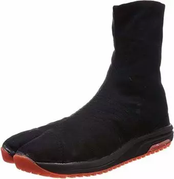 Японские мягкие туфли Tabi Air Jog V 6 застежек на носке, укороченная версия (9 Широкий женский/7.5 Средний мужской, черный)