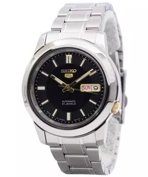 Японские мужские часы Seiko 5 Automatic 21 Jewels SNKK17 SNKK17J1 SNKK17J чёрный