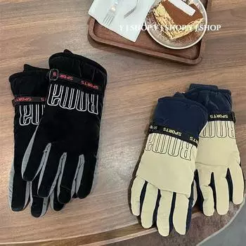 Японские мужские перчатки для катания на лыжах для женщин зимой, плюс бархат, чтобы согреться во время езды на электромобиле, чтобы защитить от холода и ветра, и может one size fits all