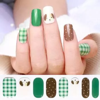 Японские наклейки для ногтей 5D Nail oil клей Фототерапевтический полуотверждаемый гель для ногтей мультфильм