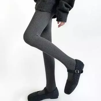 Японские полосатые леггинсы осень-зима хлопковые чулки до бедра женские колготки тонкие чулки леггинсы большого размера колготки