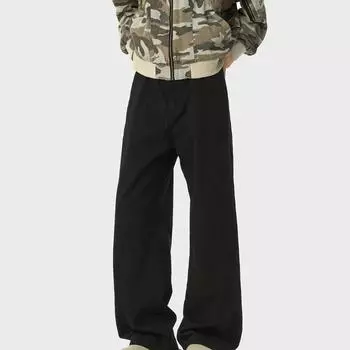 Японские повседневные брюки-шаровары для работы, мужские весенне-осенние уличные свободные прямые широкие брюки M