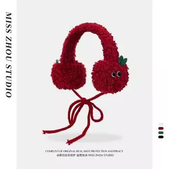 Японские простые и милые плюшевые наушники Apple для женщин, чтобы согреться в холодную зиму, наушники для езды на велосипеде, повязка на голову