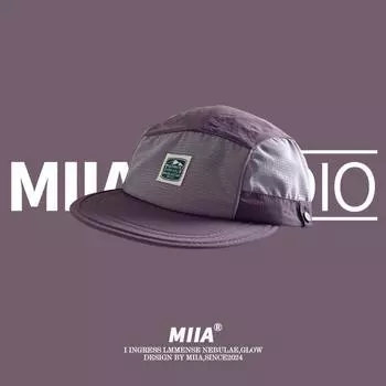 Японские ретро бейсболки из 5 панелей для мужчин и женщин, летние тонкие дышащие солнцезащитные модные быстросохнущие кепки с заплатками 56-58cm фиолетовый