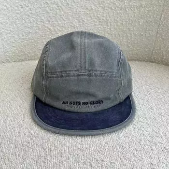 Японские ретро бейсболки с плоскими полями для мужчин весна-лето выстиранные полированные женские шляпы с пятью панелями в тон 56-58cm серый